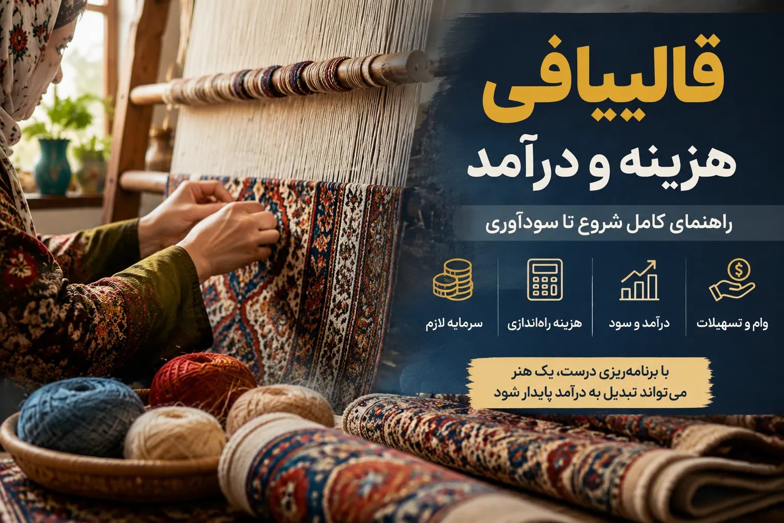 سرمایه لازم برای قالیبافی چقدر است؟ بررسی سود و درآمد واقعی