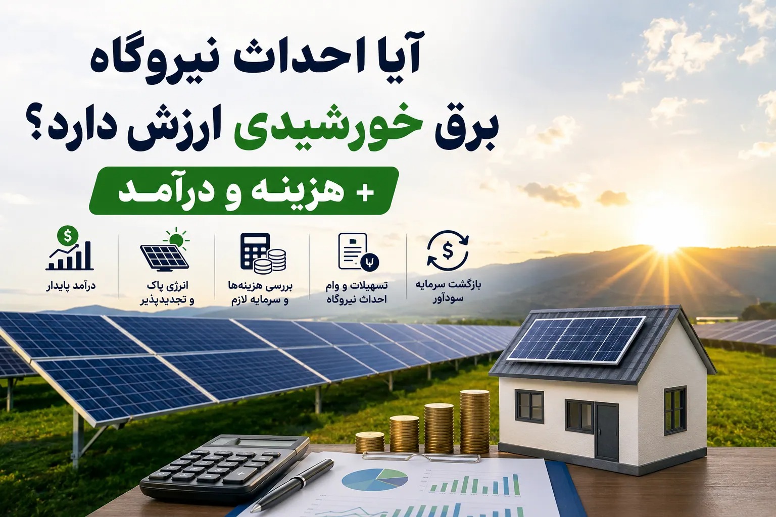 آیا احداث نیروگاه برق خورشیدی ارزش دارد؟ + هزینه، درآمد و سرمایه لازم